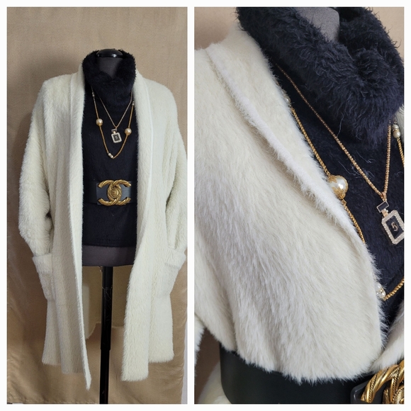 MINK Sweater Coat / M / L - Picture 3 of 12
